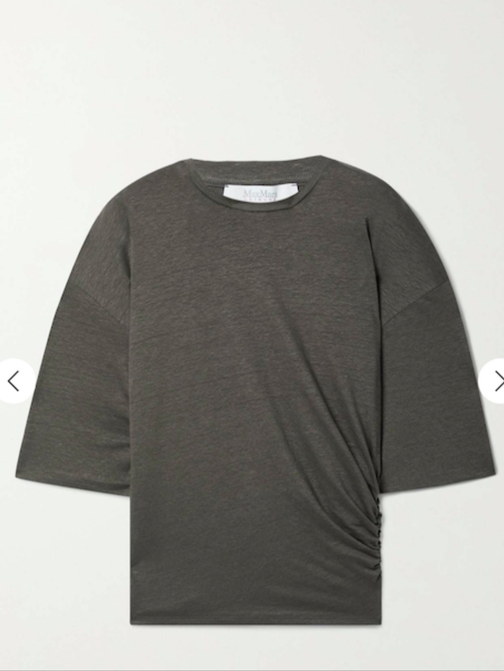Max Mara Leisure Ruched  Linen Top